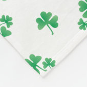 Gradient Green Irish Shamrock Pattern Fleece Deken (Hoek)