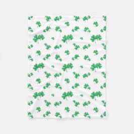 Gradient Green Irish Shamrock Pattern Fleece Deken