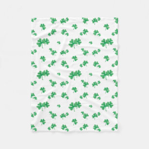 Gradient Green Irish Shamrock Pattern Fleece Deken