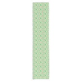 Gradient Green Irish Shamrock Pattern Korte Tafelloper (Voorkant)
