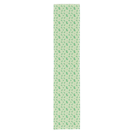 Gradient Green Irish Shamrock Pattern Korte Tafelloper (Voorkant)