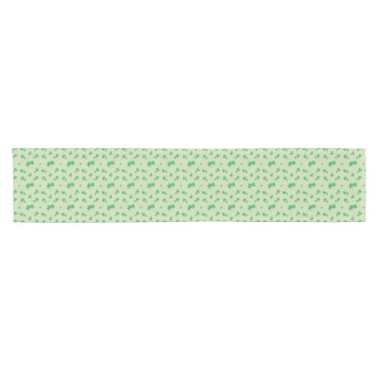 Gradient Green Irish Shamrock Pattern Korte Tafelloper (Horizontaal)