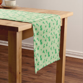 Gradient Green Irish Shamrock Pattern Korte Tafelloper