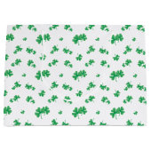 Gradient Green Irish Shamrock Pattern Large Cadeautasje (Voorkant)