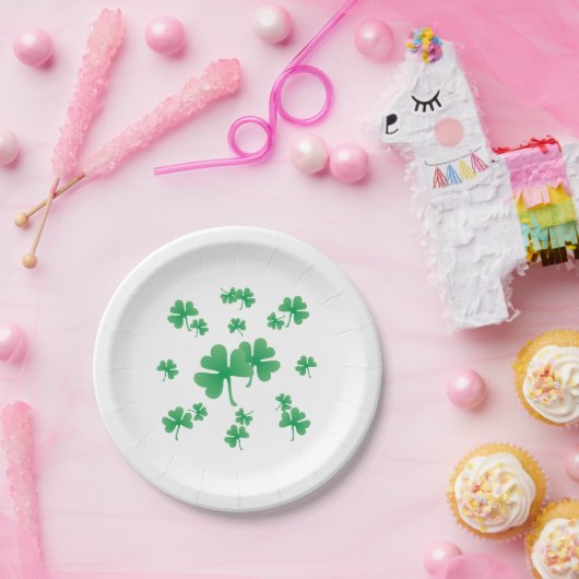 Gradient Green Irish Shamrock Pattern Party Papieren Bordje (Feest)