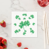 Gradient Green Irish Shamrock Pattern Party Servetten (Insitu)