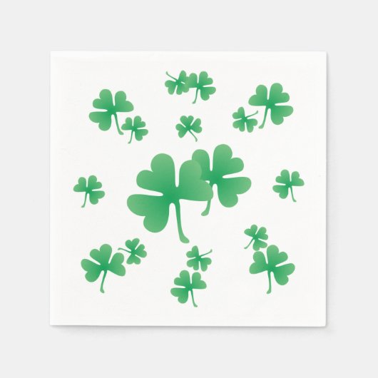 Gradient Green Irish Shamrock Pattern Party Servetten (Voorkant)