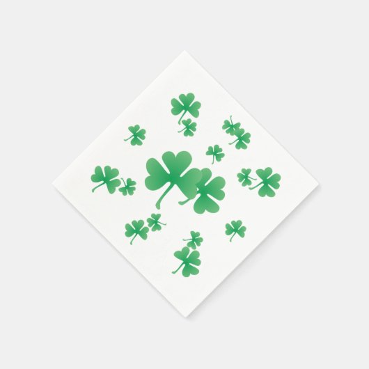 Gradient Green Irish Shamrock Pattern Party Servetten (Hoek)