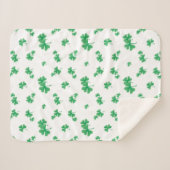 Gradient Green Irish Shamrock Pattern Sherpa Deken (Voorkant (horizontaal))