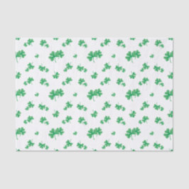 Gradient Green Irish Shamrock Pattern Tissuepapier