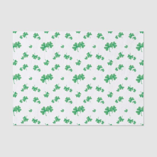 Gradient Green Irish Shamrock Pattern Tissuepapier (Voorkant)
