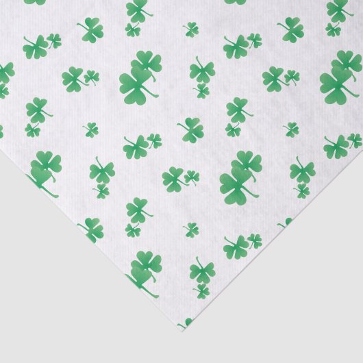 Gradient Green Irish Shamrock Pattern Tissuepapier (Detail)