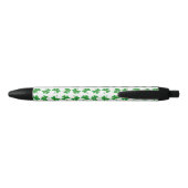 Gradient Green Irish Shamrock Pattern Zwarte Inkt Pen (Achterkant)