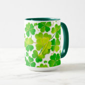 Gradient Green Layered Shamrock Gold Lucky Mok (Voorkant rechts)