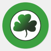 Gradient Green Shamrock Ronde Sticker (Voorkant)