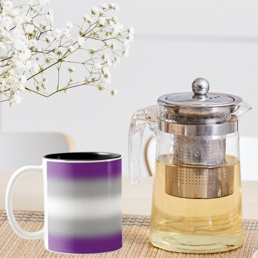 Gradient Greysexual Pride Flag – Greysexual Flag Tweekleurige Koffiemok