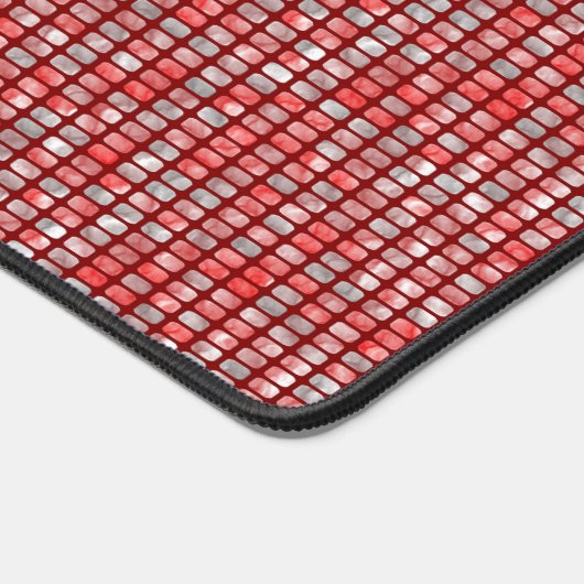 Gradiënt grijs en rood blokkenpatroon bureaumat (Hoek)