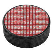 Gradiënt grijs en rood blokkenpatroon hockey puck (3/4)