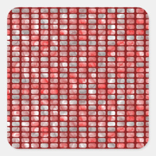 Gradiënt grijs en rood blokkenpatroon vierkante sticker