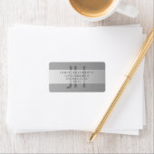 Gradiënt grijs | Monogrammed Return Address Etiket (Insitu)
