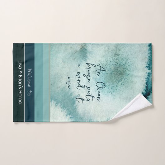 Gradiënt grijsgroene blauwgroen kleur aangepast ku handdoek (Handdoek)