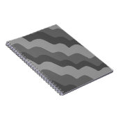 Gradiënt grijze golvende oceaangolven notitieboek (Rechterzijde)
