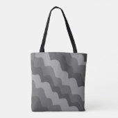 Gradiënt grijze golvende oceaangolven tote bag (Achterkant)