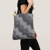 Gradiënt grijze golvende oceaangolven tote bag (Dichtbij)