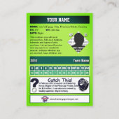 Gradiënt Groene Baseball Trading Kaart Aangepaste  Contactkaartje (Achterkant)