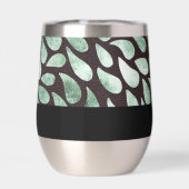 Gradiënt groene bloemblaadjes op zwart (Achterkant)