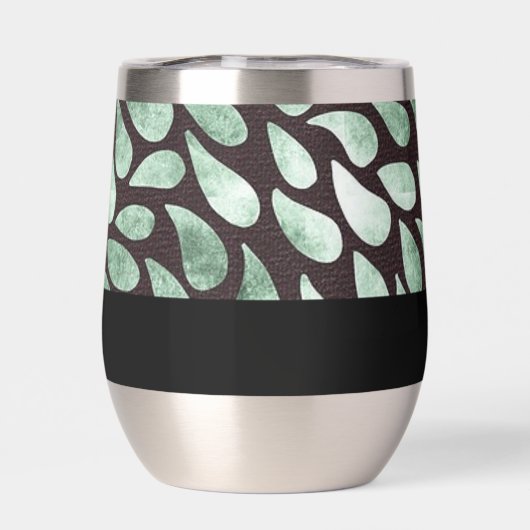 Gradiënt groene bloemblaadjes op zwart (Achterkant)