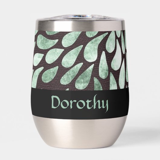 Gradiënt groene bloemblaadjes op zwart (Voorkant)