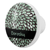 Gradiënt groene bloemblaadjes op zwart keramische knop (Rechts)