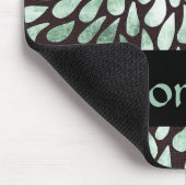 Gradiënt groene bloemblaadjes op zwart muismat (Hoek)