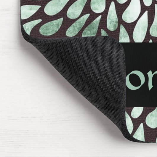 Gradiënt groene bloemblaadjes op zwart muismat (Hoek)