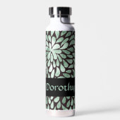 Gradiënt groene bloemblaadjes op zwart waterfles (Links)