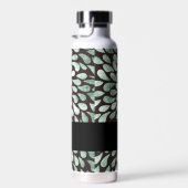 Gradiënt groene bloemblaadjes op zwart waterfles (Rechts)