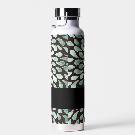 Gradiënt groene bloemblaadjes op zwart waterfles (Rechts)