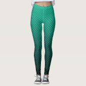 Gradiënt groene grijze poka-punten afdrukken abstr leggings (Voorkant)