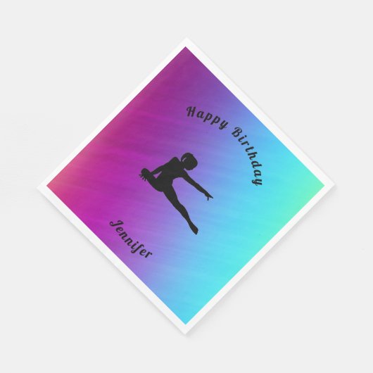 Gradiënt Gymnastiek Verjaardagsservetten w / Naam Servet (Hoek)