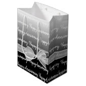 Gradient Happy Jubileum met witte boog Medium Cadeauzakje (Voorkant Gekanteld)