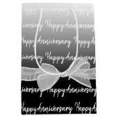 Gradient Happy Jubileum met witte boog Medium Cadeauzakje (Voorkant)