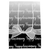 Gradient Happy Jubileum met witte boog Medium Cadeauzakje (Achterkant)