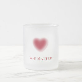 Gradient Heart Frosted Glass Mok