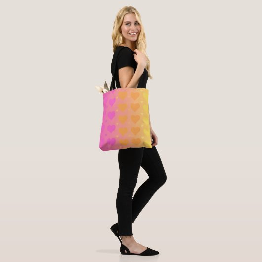 gradient heart leggings tote bag (Op model)