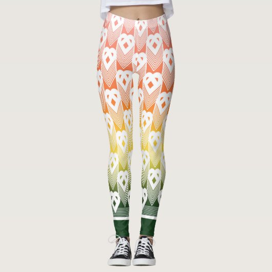 Gradient Heart Motif Leggings – Casablanca Energie (Voorkant)