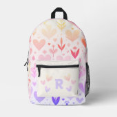 Gradient Hearts Patroon gepersonaliseerd monogram Bedrukte Rugzak (Voorkant)