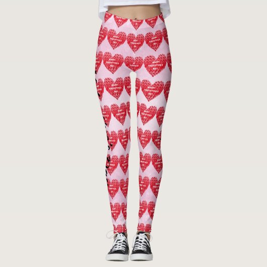 Gradient Hearts-Valentijnsdag Leggings (Voorkant)