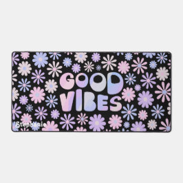 Gradiënt Holo Retro Daisies Goede Vibes Typografie Bureaumat