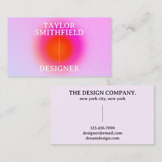 Gradiënt holografische aura-typografie visitekaartje (Voorkant / Achterkant)